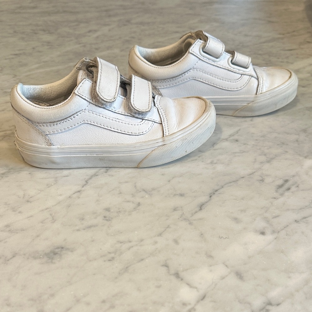 Vans Kids White Velcro Sneakers